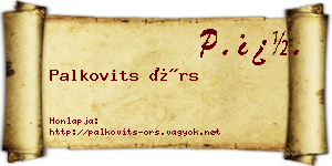 Palkovits Örs névjegykártya